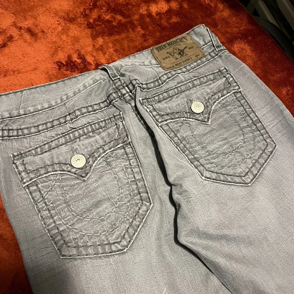 True Religion Brand Jeans Mens Size 38 Grey Relaxed Fit‎ Denim Pants rocky cove